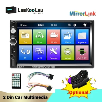 LeeKooLuu 2 Din Auto Radio 2Din Autoradio Auto Stereo Bluetooth FM Radio Audio AUX USB SD Android Mirrorlink Multimedia Player
