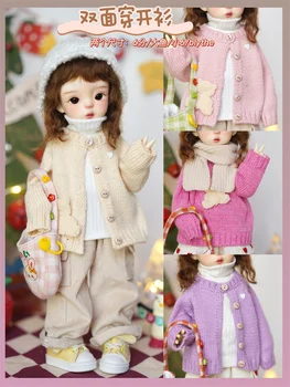 1/6 BJD Puppe Kleidung Pullover Strickjacke für Blythe YOSD Cute Doppelseitige Strickjacke Puppe Kleidung Zubehör DIY Geschenk