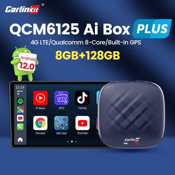 2023 CarlinKit Wireless CarPlay Ai-Android-Tv-Box QCM6125 Octa-core 8G+128G Netflix Youtube Iptv Apple Auto Spielen Box Android 13