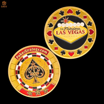 Welcome To Nevada-Las Vegas Casino Pokerstrategy Gold-Pocker-Card Guard Chip Token-US-Münze, Sammlung Und Party Geschenke