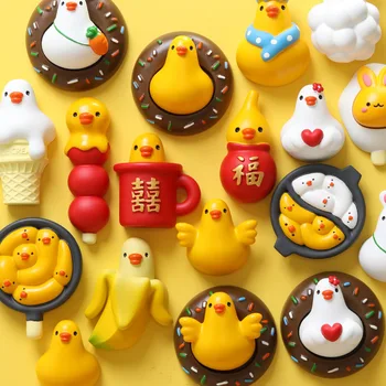 Gelbe Ente Kühlschrank Aufkleber Cartoon Niedlichen Kühlschrank Dekoration Magnet-Foto Wand Spielzeug Geschenk für Kulturelle und Kreative Produkte