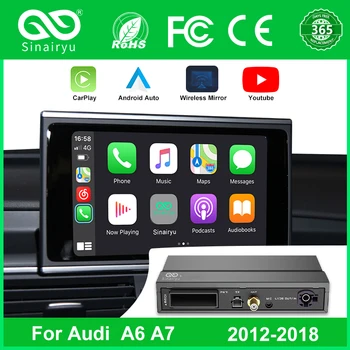Sinairyu Drahtlose Auto Smart Box Für Audi A6 A7 S6 S7 RMC 2011-2018 Unterstützung Carplay Android Auto Verbinden Mirrorlink IOS 14 15 16