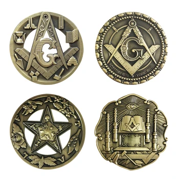 Freimaurer Masonic Auto Emblem 3D Konkaven konvexen solide Retro Aufkleber Metall G arch Persönlichkeit Ritter Abzeichen Business Decor