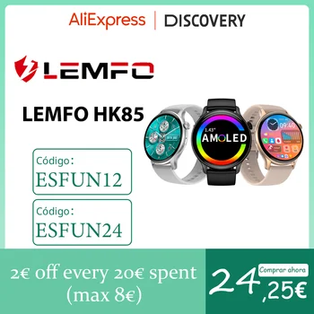 LEMFO Smart Watch HK85 Smartwatch Männer Frauen Amoled-Bildschirm Welt Uhr Gesundheit Monitor Sport Modi AI Stimme Bluetooth Anruf 2023