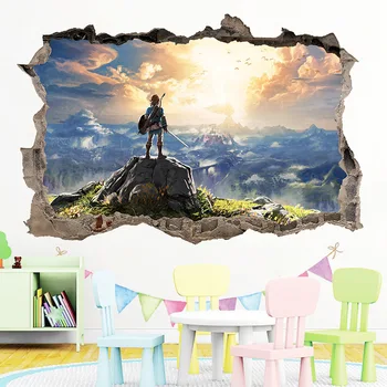 Anime Spiel Zelda Link Tränen des Reiches Ritter Prinzessin Cartoon Wand Aufkleber Kindergarten Kinder Zimmer Poster Dekoration Home Decor
