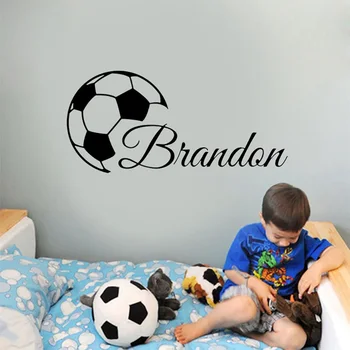 Aufkleber Abnehmbare Wandbild Tapete Fußball Wand Aufkleber Vinyl Home Decor Kinderzimmer Schlafzimmer Kinderzimmer Personalisierte Junge Name