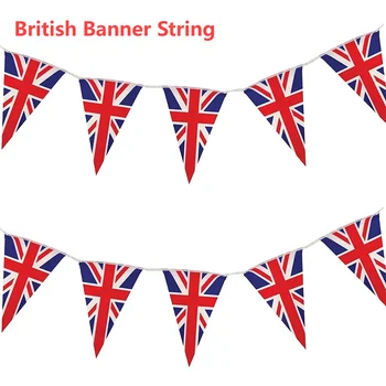 30pcs England britische Flagge fahne Lebendigen Farben UK-String Wimpel Banner Flagge Polyester 33ft/40ft für Home Office Decor