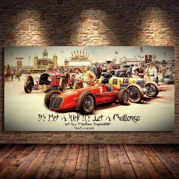 Vintage Car Poster Retro Poster Classic Racing Car Kunstwerk Wand Kunst Bild Druck Öl Leinwand Malerei Für Home Living RoomDecor
