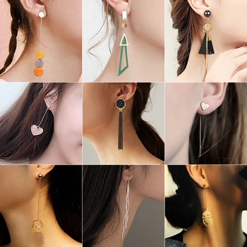 Koreanische Ohrringe Für Frauen 2023 Fashion Schmuck Geometrische Herz Kristall Frauen Gold Plated Earing Brincos Hängen Baumeln Ohrringe