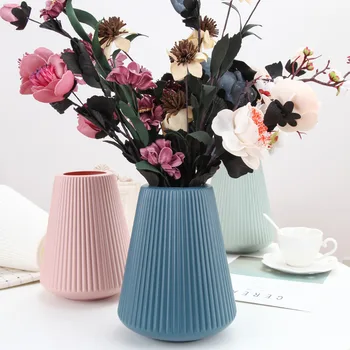 Nordic Kreative Vase Home Decor Blume Vasen für Häuser Nass-und Trocken-Pflanzer Schreibtisch Dekoration Imitation Keramik Kunststoff Handwerk