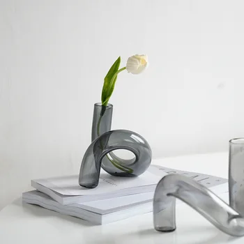 Nordic Stil Schmuck-Dekoration Glas Vase Transparent Blume Anordnung Kreative Wohnzimmer Floral Home Home Dekor