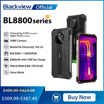 Blackview BL8800 Pro Thermische Imaging Kamera FLIR® Phone, BL8800 Nacht Vision Rugged Smartphone 8GB+128GB 8380mAh Globale Version