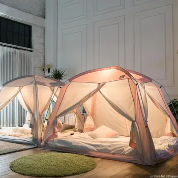 Zelt Bett Automatische Indoor Erwachsene Kinder Bett Zelt Warme Winddicht Winter Zelt Schlafsaal Einzigen Doppel Winter Zelt neue