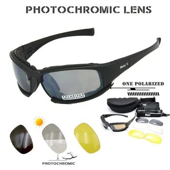 Daisy X7 Photochromic Sonnenbrillen Taktische Brille Männer polarisierte C5-Brillen-Kit Krieg Spiel Schießen Brille Outdoor Radfahren Gafas