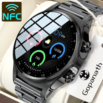 2023 Neue 2 in 1 Smartwatch Mit TWS Bluetooth Anruf Headset NFC 400mAh Batterie Musik Steuerung 100+ Sport-Modus Wasserdicht Männer Uhr