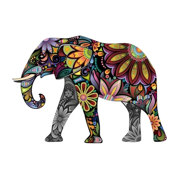 Drei Ratels CHT19 Exotische Kunst Aufkleber Klassische bunte Elefant Wand Kunst Aufkleber für Schlafzimmer Hause Dekoration Zubehör