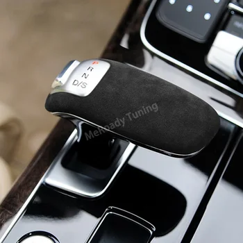 Wildleder-Wrap Gear Stick Shift Knob Griff Kopf Aufkleber Abdeckung Drehen Trim für Audi A8 D4 4H S8 2011-2017 Auto Innen Zubehör