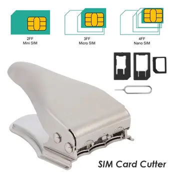 3-in-1 Zink-Legierung + Edelstahl Nano Mini Micro SIM Karte Cutter Durable Mobile Phone Handbuch Ändern Werkzeuge