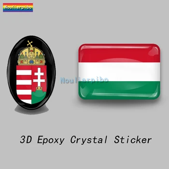3D-Epoxid-Harz Auto Kuppel Aufkleber Ungarn Flagge Nationalen Emblem PVC Auto Stoßstange Fenster Motorcycle Trolley Case Vinyl Decal