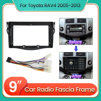 9 Zoll 2Din Android Auto Radio Fascia Rahmen Adapter Power Kabel Für Toyota RAV4 Rav 4 2005-2013 Montage Facia Rahmen Kit
