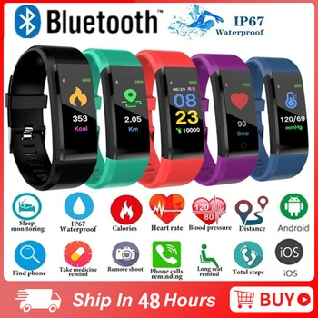 115plus Smart Uhr Männer Frauen Fitness Tracker Sport Uhr Wasserdichte Smartwatch Herz Rate Blutdruck Monitor Smart Band