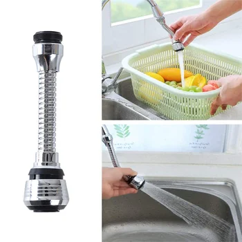 Zhangji 1pc Flexible Extender Wasserhahn Belüfter Küche Erweitert Sprinkler 360 Swivel Bubbler Filter Düse Tippen Sie auf Dusche