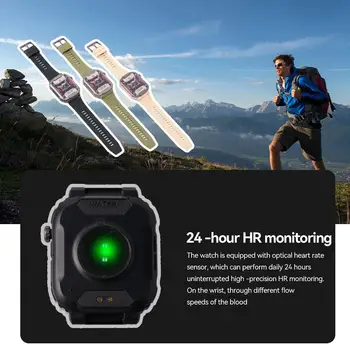 Rugged Military Smart Uhr Männer Für Android Ios Ftiness Uhren Ip68 Wasserdichte 1.85