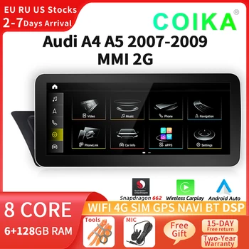8 Core Android 12-System Auto Radio Für Audi A4 A5 2007-2009 MMI 2G WIFI-SIM-BT Carplay DSP Audio GPS Navi Multimedia Player
