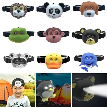 Schönes Kind LED Scheinwerfer AAA Batterie Tier Form Nette Scheinwerfer Taschenlampe auf Kopf für Junge Mädchen Camping Kinder Kreative Geschenk