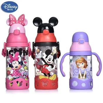 Disney Kinder Tasse Cartoon Mickey Maus Kinder Kunststoff Tasse Stroh Tasse Studenten Wasser Trinken Kid Bottle Leak Proof New