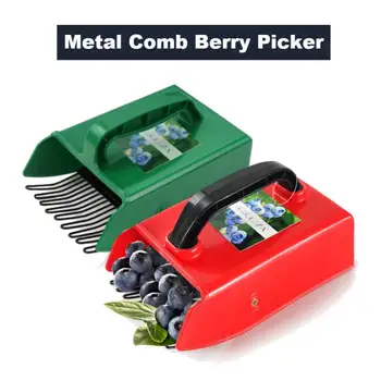 Tragbare Metall-Berry Picker Blueberry Sammlung Handlicher Griff-Picking-Werkzeug-Gewächshaus-Garten Farm Fruit Harvester Mit Kamm