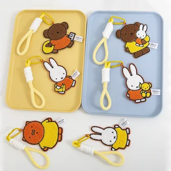 Anime Cartoon Miffys Tasche Anhänger Stickerei Nette Telefon Schlüssel Schnalle Auto Schlüssel Kette Anhänger Mädchen Geburtstag Geschenk