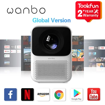 Globale Version Wanbo Projektor T2 MAX 1080P HD-Vier-Richtungs-Trapez-Korrektur Seite Projektion Dual-Lautsprecher