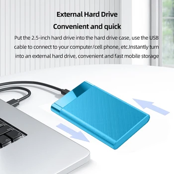 2,5 Zoll Externe Festplatte Gehäuse 5Gbps USB 3.0 Zu SATA Festplatte Fall Werkzeug Kostenloser Externe HDD Gehäuse für SSD und HDD