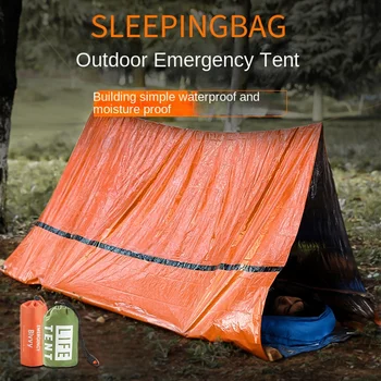 Gehen-wieder Tragbare outdoor disaster relief Zelt, Schlafsack warme erste-Hilfe-Decke einzigen-Schicht aluminium film, dreieckige Zelt
