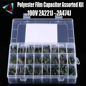 700PCS/lot 24Value Kondensator kit 100V 2A221J zu 2A474J Polyester Film Kondensator Assorted Kit 0.47 0.68 nF nF 1nF 2,2 nF Kondensatoren