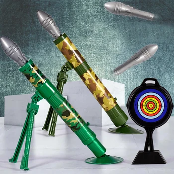 Ton-Und Licht-Mörtel Spielzeug Kanone, Raketenwerfer Schießen Spielzeug für Jungen Simulation Militär Modell Set Outdoor Interaktive Spiel