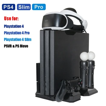 PS4 Pro Slim & PS VR Multifunktionale Vertikale Cooling Stand Kühler, PS Move & PS4 Controller Ladestation