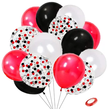 16Pcs/lot Circus Ballons Casino Weiß Schwarz Rot Konfetti Ballon für Baby Dusche Geburtstag Party Decor Kinder Luft Globos Spielzeug