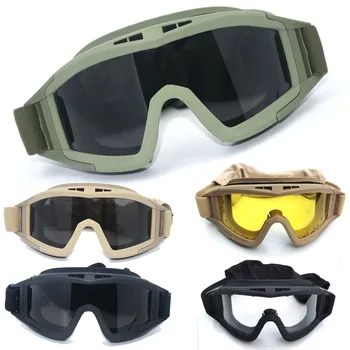 Winddicht Airsoft Tactical Goggles Staubdicht Armee Militärische Brille Motocross Motorrad Brille CS Schießen Sicherheit Schutz