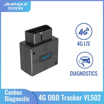 JIMIMAX VL502 obd2 Bluetooth GPS Tracker 4G Canbus Diagnostic OBD Tracking-Plug & Play Alarm Locator Google Karte APP zu Auto Monitor