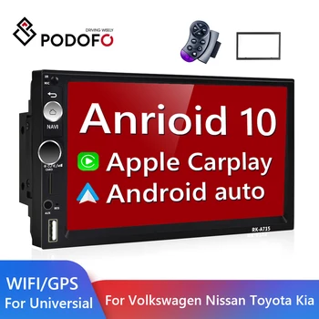 Podofo 2 din Android Auto Multimedia Player Universal Auto Radio 2din GPS Autoradio Für Volkswagen Nissan Hyundai Kia toyota CR-V