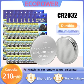 100-200pcs CR2032 CR 2032 3V Lithium Battery DL2032 ECR2032 Für Uhr Auto Fernbedienung Shavers Motherboards Taste Münze Zellen