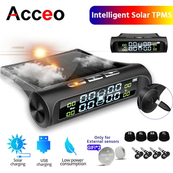Solar Power Digital TPMS Auto Reifendruck Alarm Monitor System Auto Sicherheit Alarm Systeme Reifen Druck Temperatur Warnung