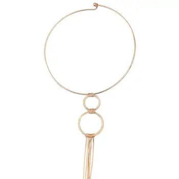 2023 Neue Gold Farbe Metall Kreise Colliers Halsketten Halskette für Frauen