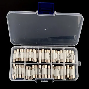 50PCS Keramik Sicherungen Kit In Box Slow Blow T 1A 5x20mm 2A 3.15 A 4A 5A 6A 8A 10A 12A 15A/250V 5*20 Schutz-Versicherung Tube Set