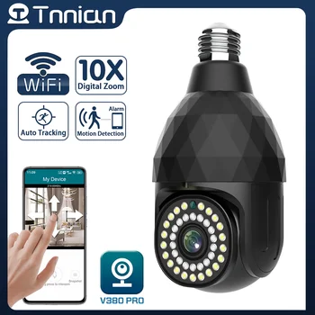 Tnnian 5MP WIFI E27 Birne IP Kamera 10X Zoom CCTV Auto Tracking Alarm PTZ Überwachung Kamera Volle Farbe Nachtsicht V380