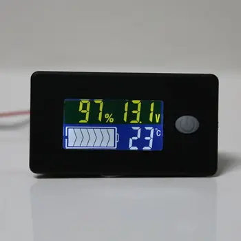 Batterie Kapazität Anzeige 12V 24V 36V 48V 60V 72V 10-100V Li-ion Blei Säure Batterie Tester mit LCD Temperatur Voltmeter