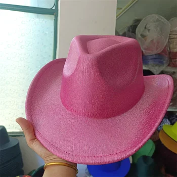2023 Neue Bunte Cowboy-Hut für Männer und Frauen-Jazz-Herbst Party Abend Fluoreszierende Cowboy Hut sombrero