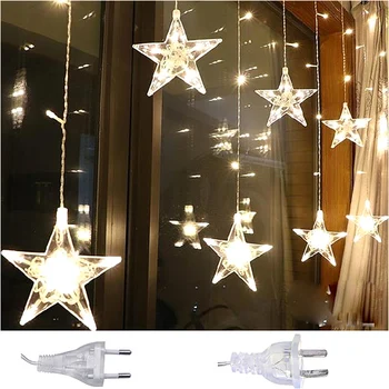 Star fairy Lichter Vorhang LED Weihnachten Girlande Fee Vorhang Licht 2,5 M im Freien Für Schlafzimmer Home Party Hochzeit Ramadan Dekor